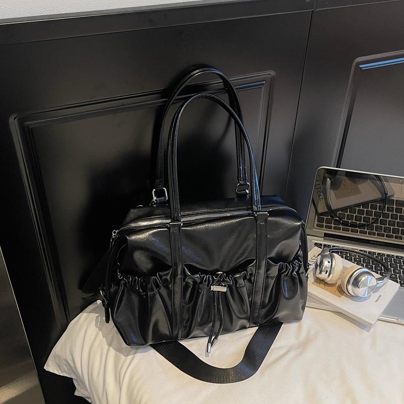 Retro Bag Large Capacity Women's Handbag 2025 New Simple Pleated Tote Bag Foreign Style Shoulder Armpit Bag