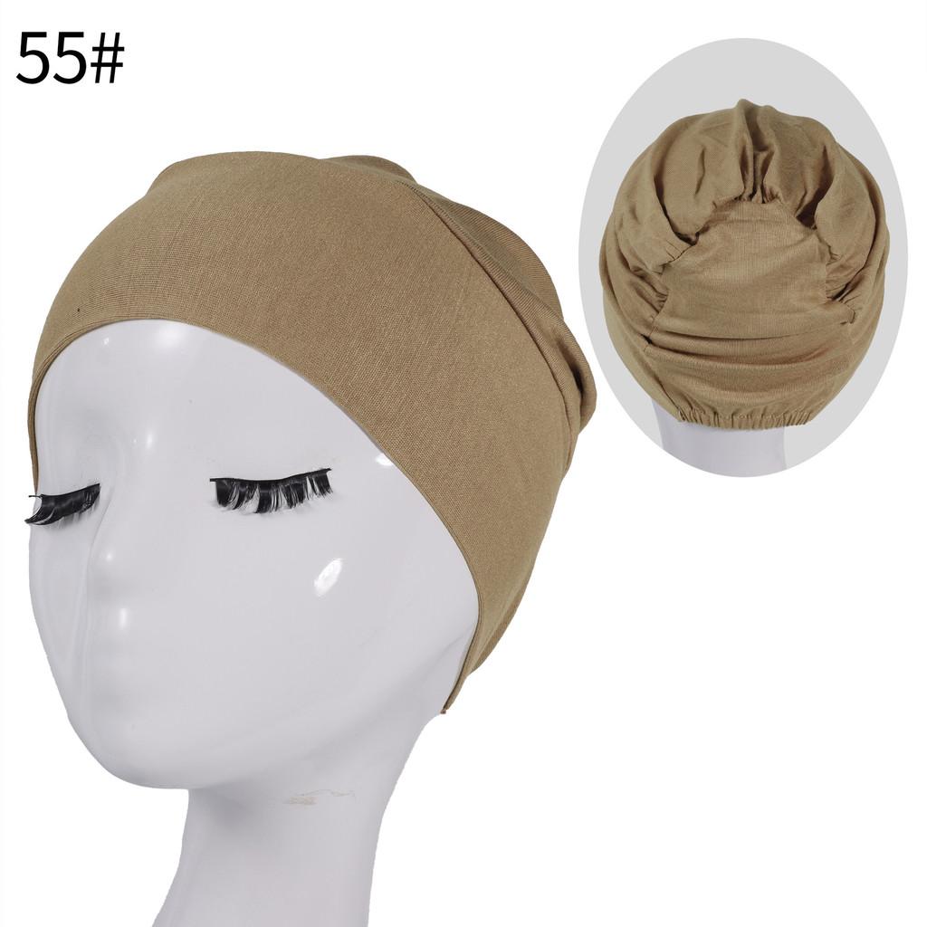 Silk Cotton Headscarf Cap With Elastic Fit For Casual Daily Wear