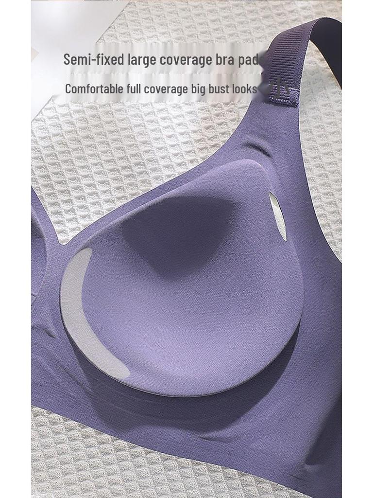 Wirefree Large Bust Minimizer Bra - Women's Anti-Sagging Seamless Support with Fixed Cup