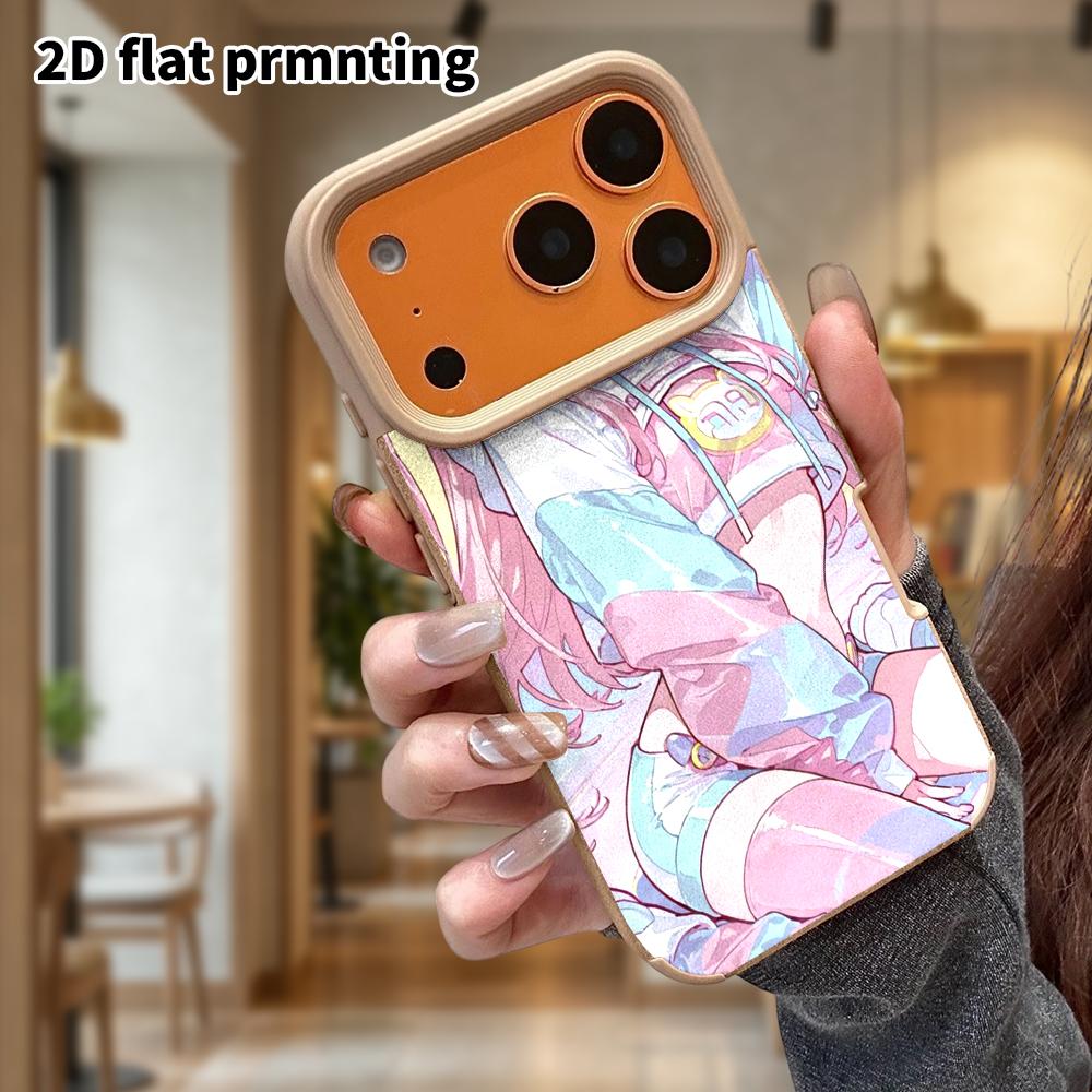 Phone Case: Lambskin 2D Flat Samsung Galaxy A34 A35 M05 M06 S20 S22 S21 FE Plus 5G Protective Case, Pink Haired Girl, Christmas and Halloween Gift