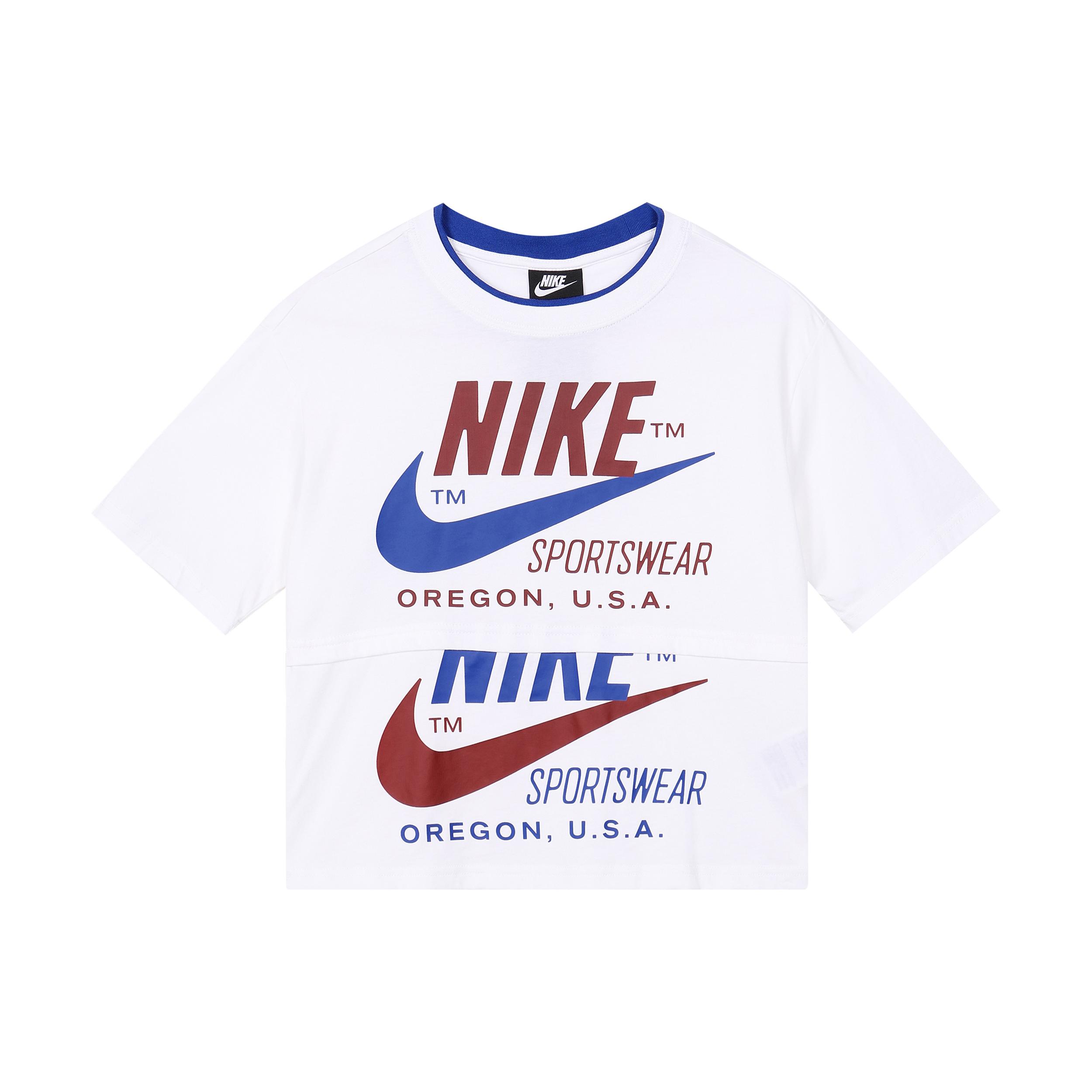 

New Nike Drop Shoulder Sleeve T Shirt Women s White CJ2041-100 XL