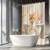 Cat In Robe Shower Curtain Cute Orange Kitten Standing Print Waterproof Polyester Bathroom Decor Bath Curtain Set