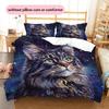 Beautiful Maine Coon Pattern Bedding Home Decoration Birthday Gift (1 * duvet cover + 2 * pillowcase, without core)