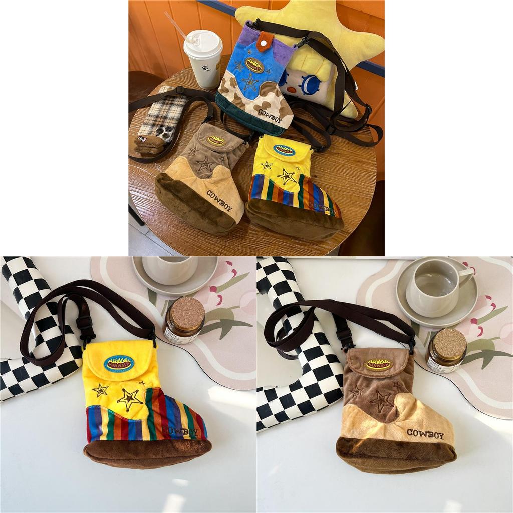 Modern Cool Woolen Kids Crossbody Bag With Geometric Pattern For Daily Use