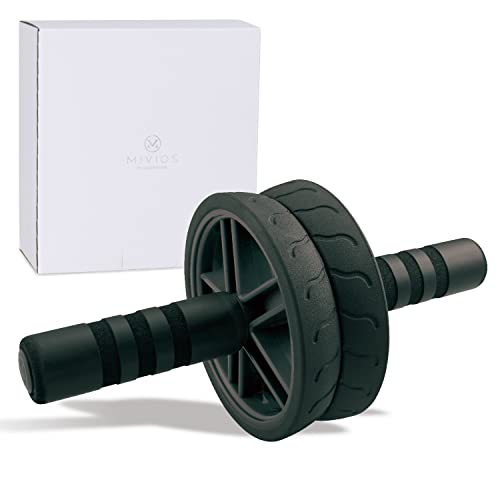 MIVIOS Ab Roller with Knee Mat, 2-Way Ab Wheel, Abdominal Muscle Training Tool, Exercise Roller, Core Strengthening, Diet Equipment, 2-Way Ab Roller,