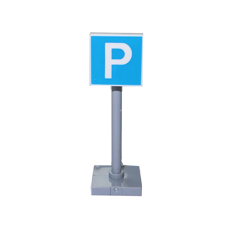 MOC Stadt Ampeln Straßenschilder Straßensperre Ampel Geschwindigkeitsbegrenzung Menschlicher Straßen Parkplatzschild Bausteine Szene Spielzeug