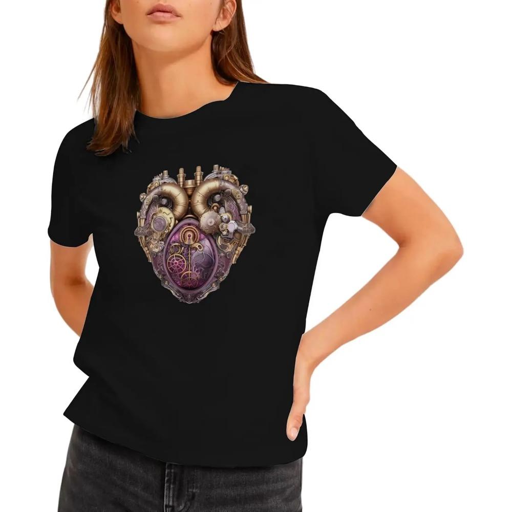 Hyper-Realistic Silver/Magenta Print Graphic T Shirt
