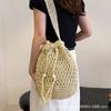 Summer Popular Woven Bucket Bag 2025 New Large-capacity Foreign Style Messenger Bag Ins Niche Commuter Shoulder Bag