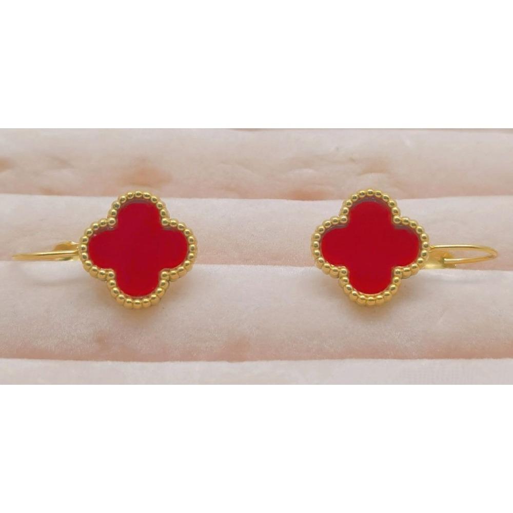 Náušnice čtyřlístek Módní náušnice ze slámy pro štěstí Dámské náušnice z nerezové oceli Vintage zapínání náušnic