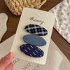 3 Pcs Fabric Plaid Waterdrop Hair Clips Sweet Butterfly Bow Children BB Clips Hair Styling Accessories Forehead Bangs Clip