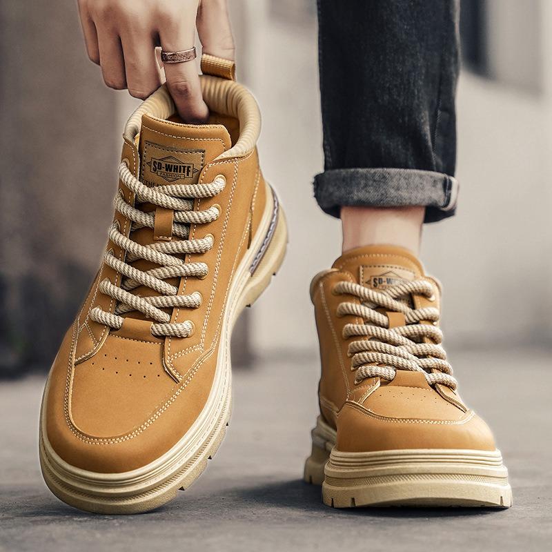 autumn and winter new men's shoes high-top tooling shoes retro platform Martin boots outdoor break