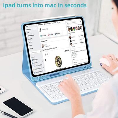 Leather Keyboard Case for iPad 10 102 Air 5 with Pencil Slot Pro 129 97 Bluetooth Keyboard Protective Cover