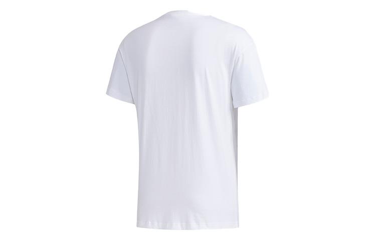 Adidas T Shirts Men's White Crew Neck Moderate Straight Fit FM9349