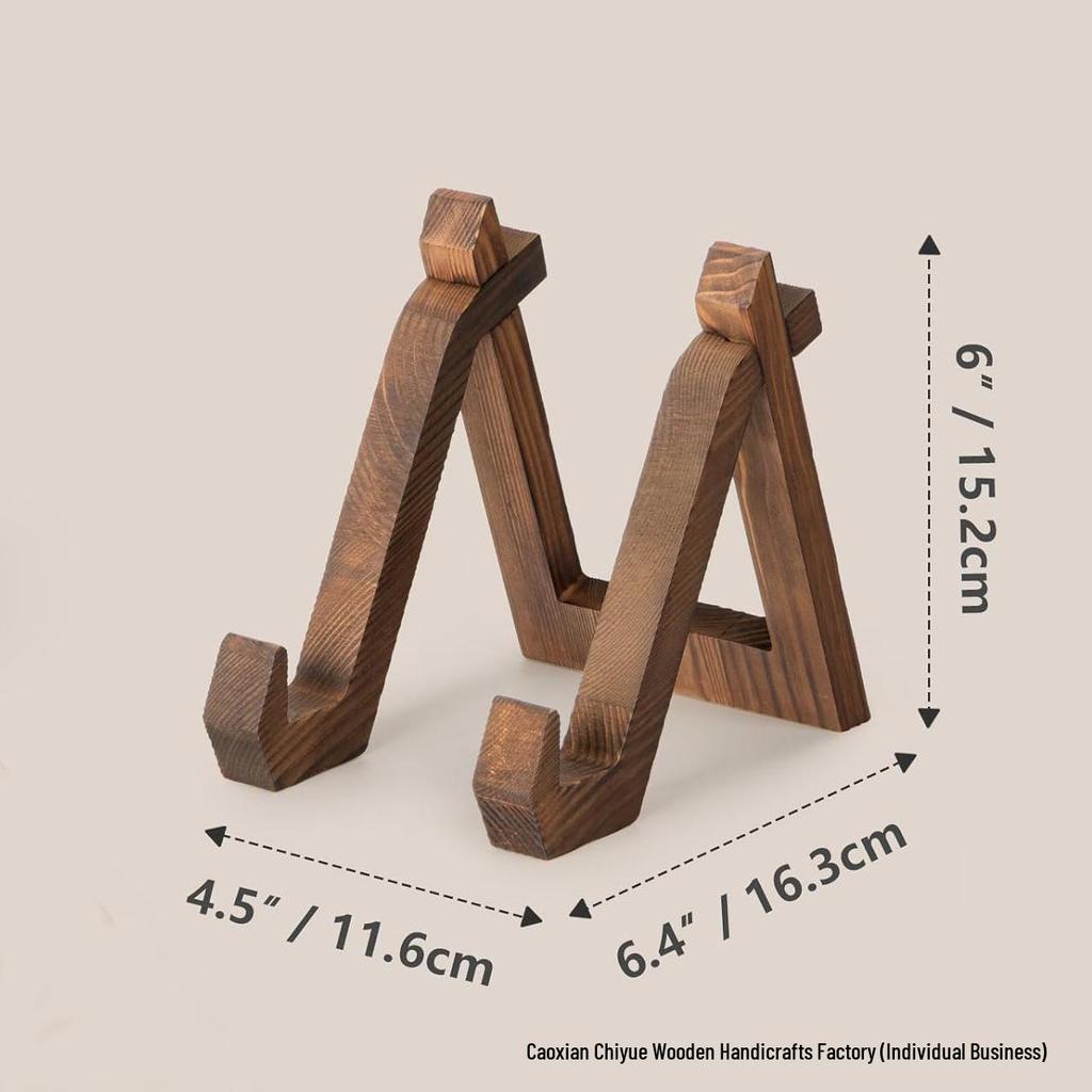 Solid Wood Multi-Purpose Display: Recipe Rack, Collectibles Stand, Record Holder, Tablet & Phone Stand