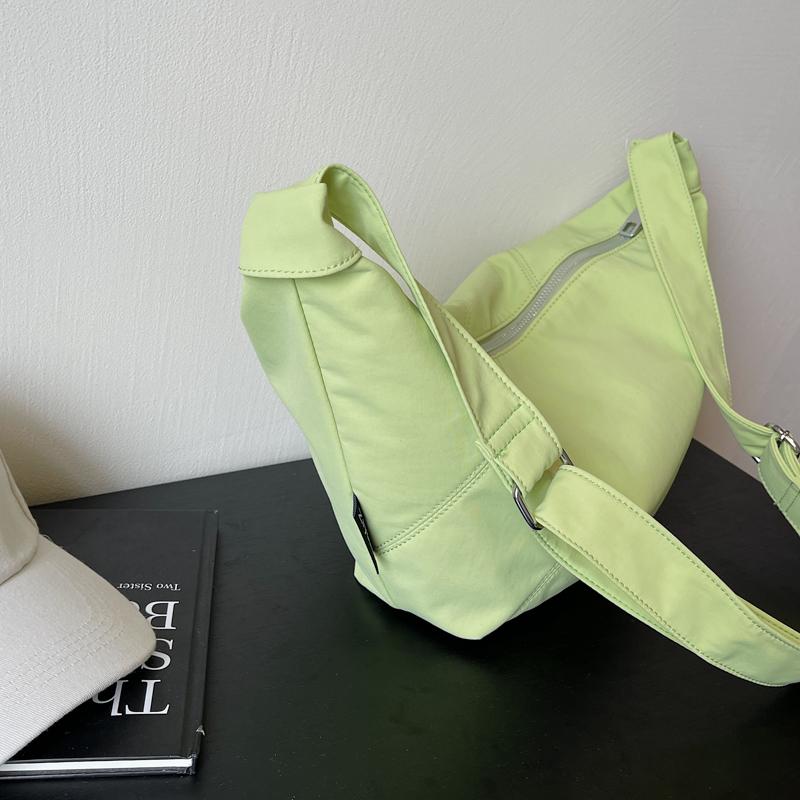 Women's Large Capacity Shoulder Crossbody Bag Solid Color Hobo Bag