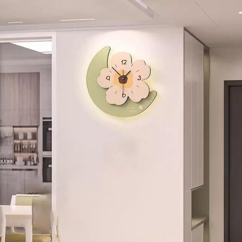 New Clock Wall Clock Living Room Wall Clock Decoration Clock Home Creative Clock Wall Hanging Simple Cream Style