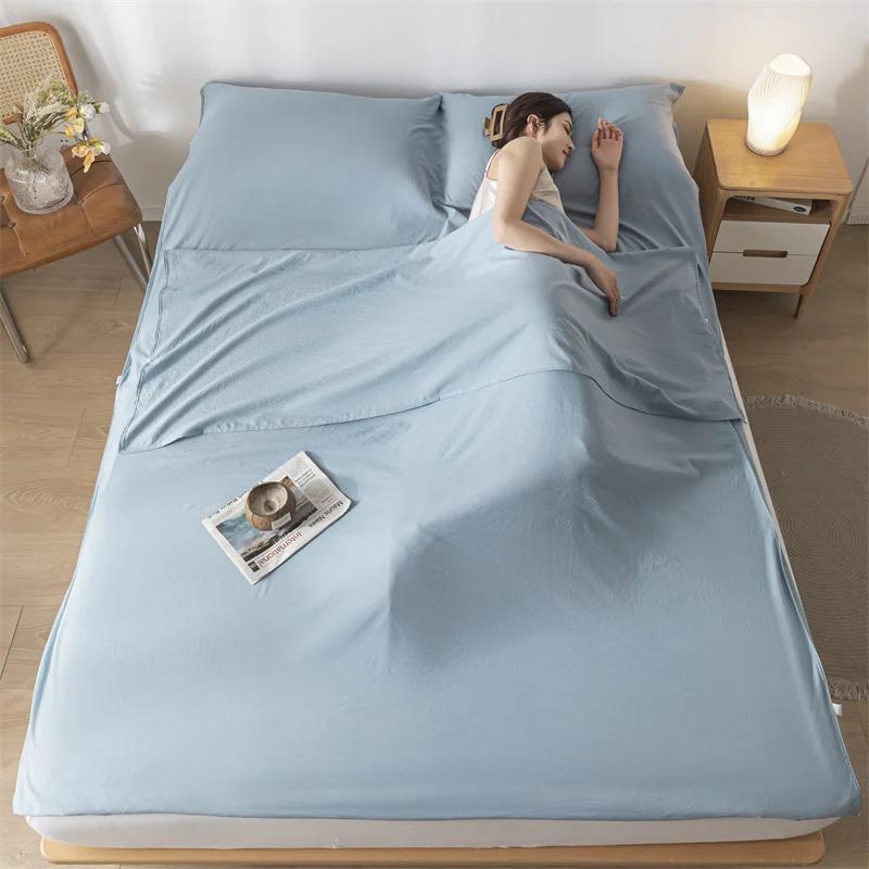 Lightweight Washed Cotton Sleeping Bag Class A Soft Portable Travel Adult Sleeping Bag Travel Hotel Dirty-proof Bed Sheet