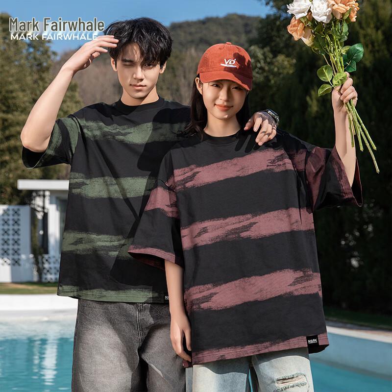 Mark Fairwhale Color Block Tie-Dye Stripe Short Sleeve T-Shirt 2XL