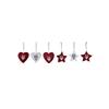 Set of Christmas Ornaments - DKD Home Decor - White and Red - Polyester - 21x8x1 Cm - Original Decorations - Lightweight