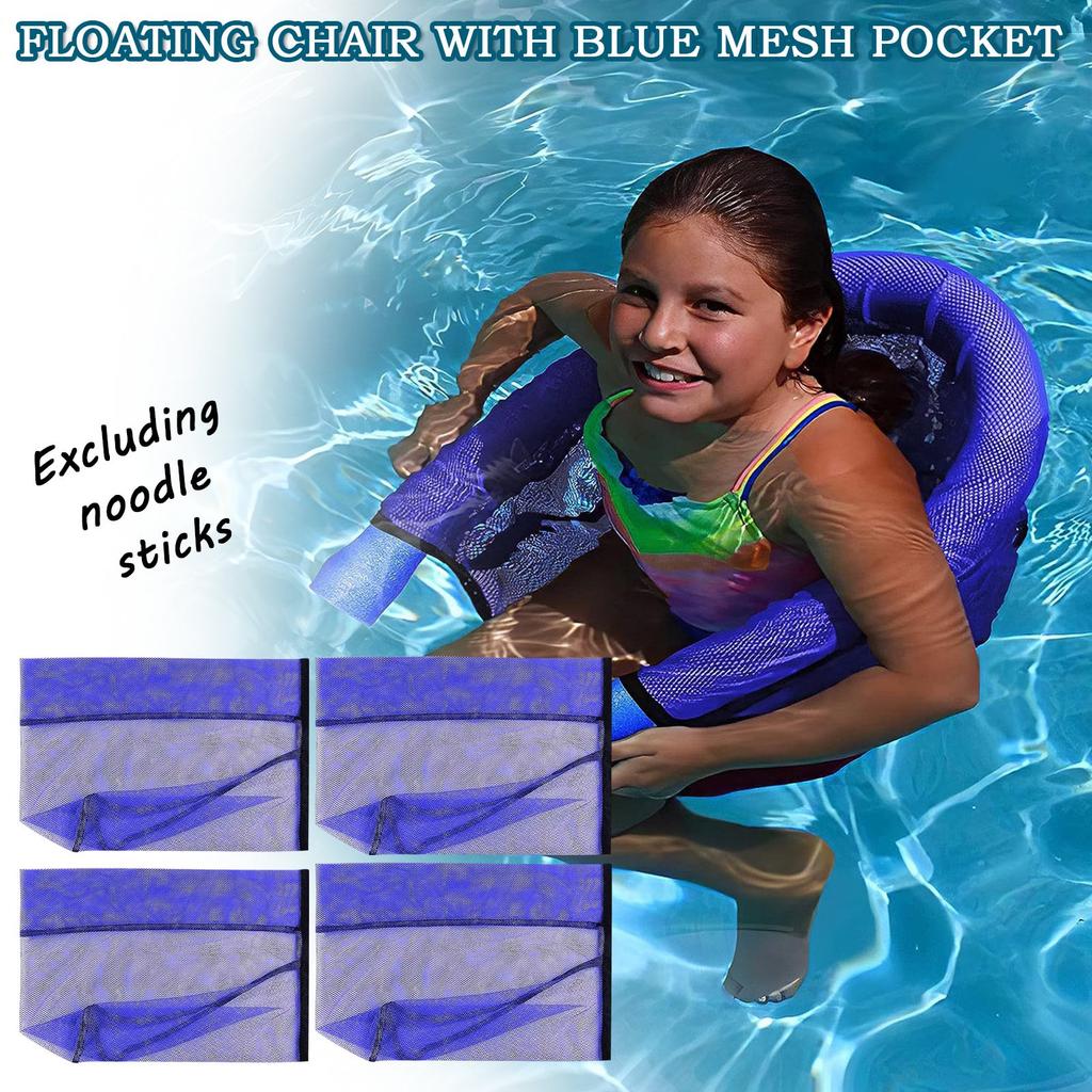 1 Stück Poolseitige Schwimmstühle, Blaues Netz, Poolparty Wasserspaß Entspannungsliegen (Nudeln nicht enthalten)