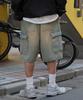 WEGO Easy Denim Cargo Denim Vintage Size Lightly Denim Finish Men's Shorts, Shorts, Pants, Spring/Summer Clothing, Streetwear, Casual, Clothing, Gift,