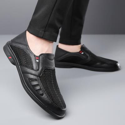Mode Atmungsaktiv Business Herren Sommer Herren Freizeit Leder Herren Slipper Outdoor Fahrschuhe Herren Komfort Slip-on Walking Low Top Schuhe
