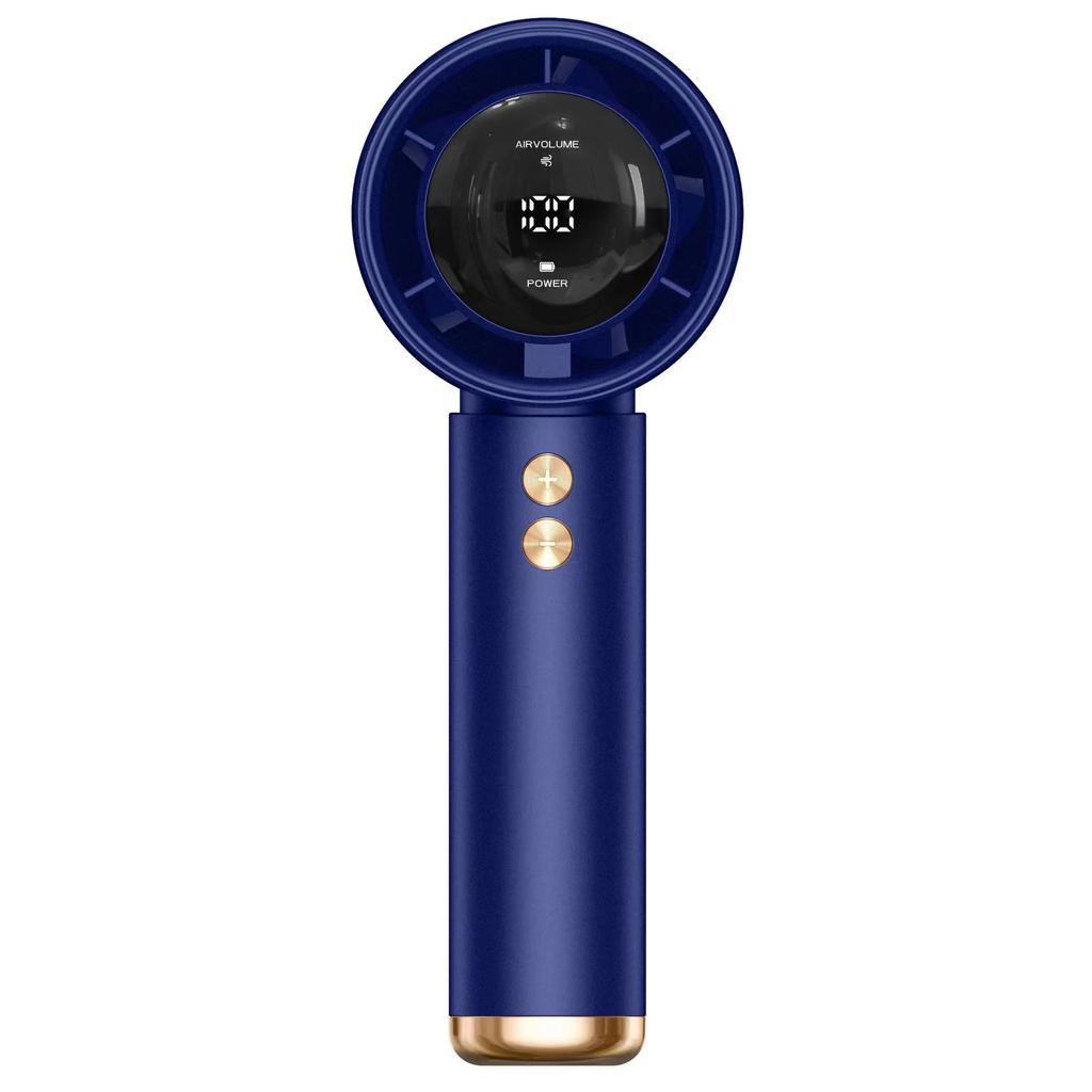 New Mini Fan LED Display USB Powerful 100 Speed Handheld Fan Portable Charging Turbo Small Fan Desktop Small Electric