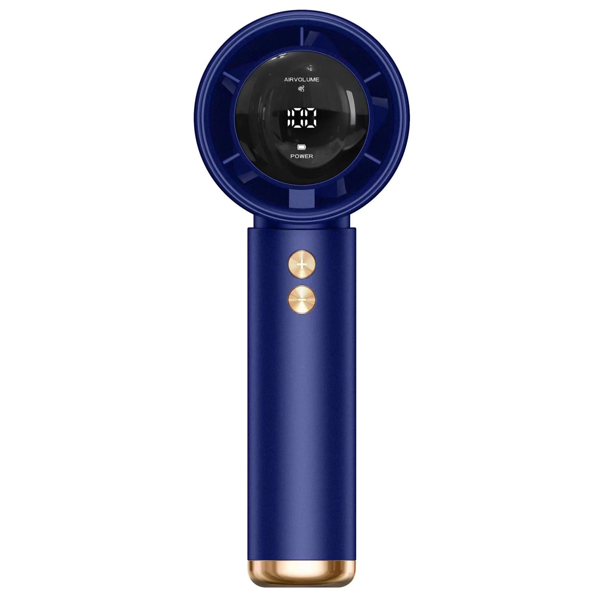 

New Mini Fan LED Display USB Powerful 100 Speed Handheld Fan Portable Charging Turbo Small Fan Desktop Small Electric