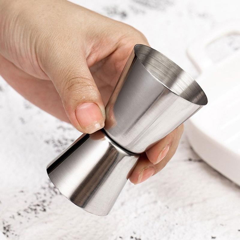 Stainless Steel Ounce Cocktail Whiskey Jigger Dual Shot Drink Alcohol Measure Cup Bar Gadgets Cocktails Accessories JBGJ02