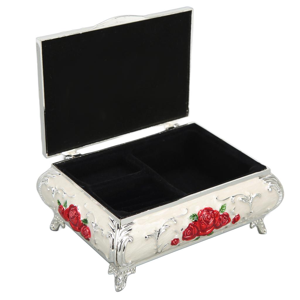 Vintage Jewelry Box Rectangular Vintage Metal Jewelry Storage Decoration Box Ladies Girls Gift