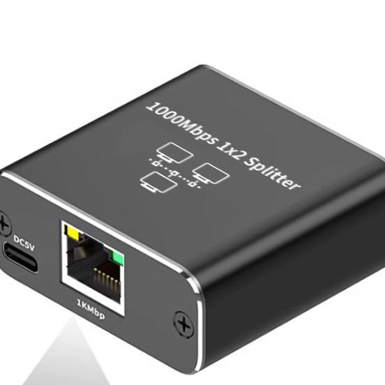 Gigabit RJ45 Network Splitter: 1-to-2 Connector for One-in-Two-out Network