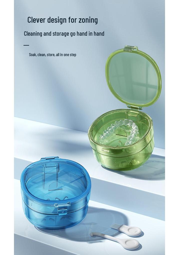 Orthodontic Retainer and Denture Cleaning Storage Box