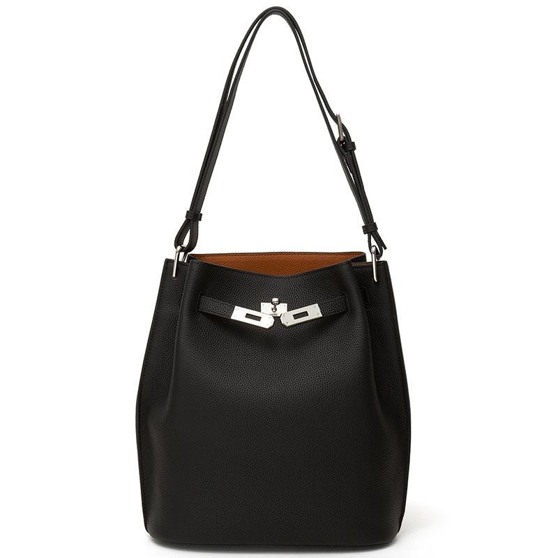 

Первый слой коровьей кожи сумка-ведро повседневная вертикальная кожаная подкова плечо ручная женская сумка