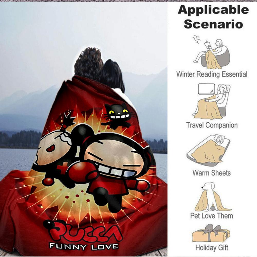 1pc Pucca Blanket Versatile for Couch, Office Bed