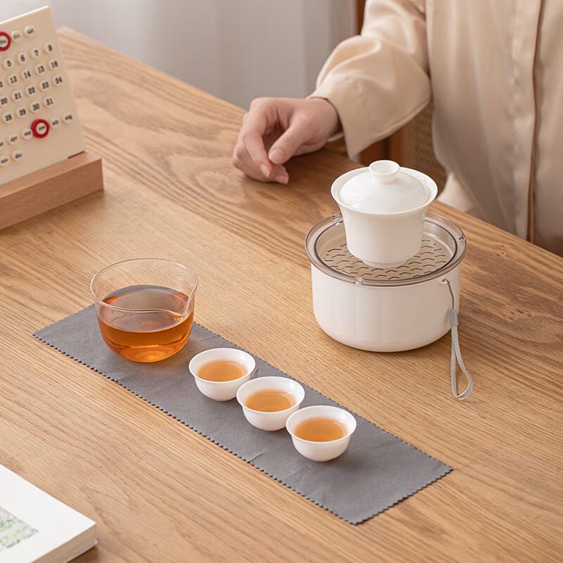 Su s Ceramic Portable Travel Tea Set with Tray