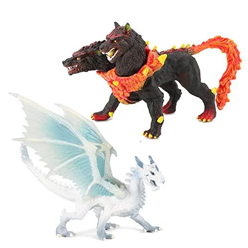 

UTST Фигурка белого дракона Кукла-монстр Адская гончая Мифологическая фигурка 6 лет + (W Дракон + B Хельхаунд)