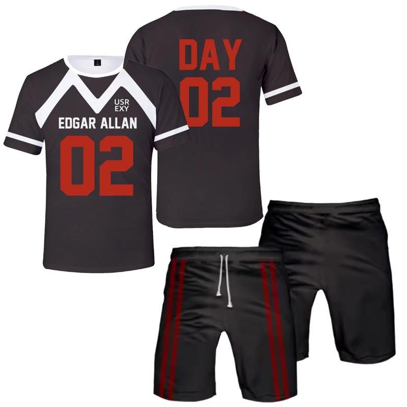 Edgar Allan Moreau Trikot Cosplay T-Shirt Shorts Set 3D The Foxhole Court Druck T-Shirts Anzug Sommer Herren Damen Y2k Trainingsanzug Outfits