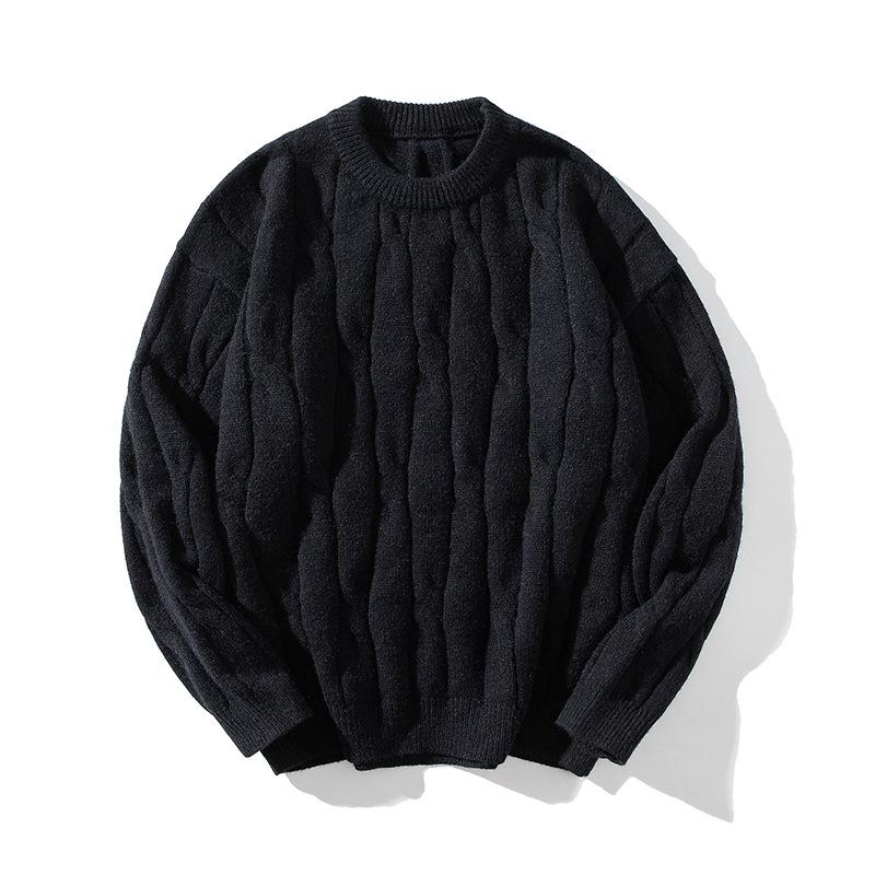 2026 Jugend Japanischer Stil Grobstrick Lockerer Pullover für Herren - Herbst/Winter Langarm Rundhals Trendige Partner Strickware