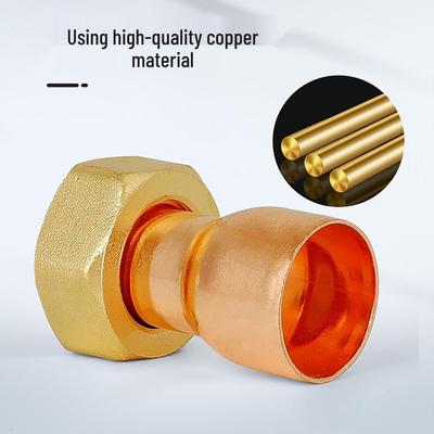 Conexão União Soquete Rosca Interna Tubo de Cobre Conector de 4/6 Pontos 16/22/28mm Cobre Puro Soldagem de Tubo de Água/Ar Condicionado