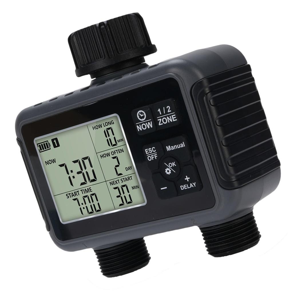 Inteligentny timer zraszacza Podwójne wyjścia Timer nawadniania do ogrodu trawnika z opóźnieniem deszczu Automatyczny