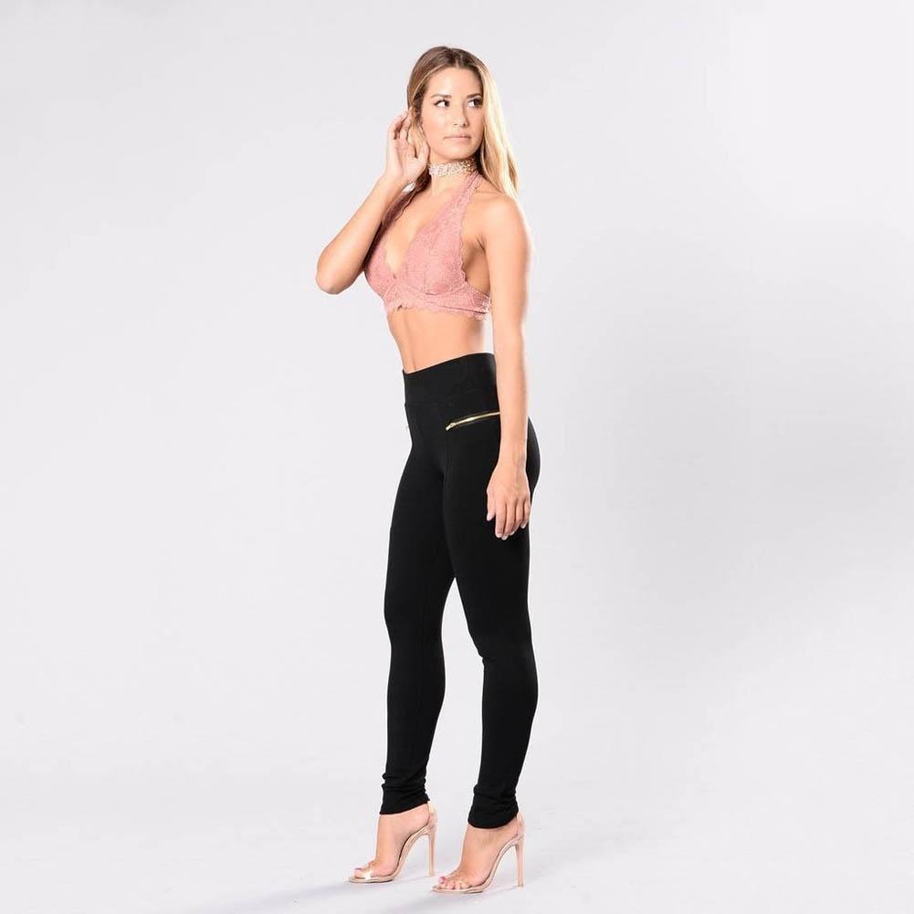 Sexy Women Casual Slim Skinny Pants With High Waist And Stretch Polyester Fabric