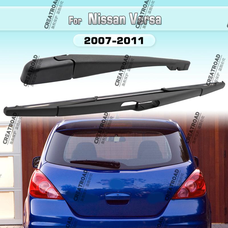 Wiper Rear Wiper Blade & Arm Set Kit For Nissan Versa 2007 - 2011 Windshield Windscreen Window Brush