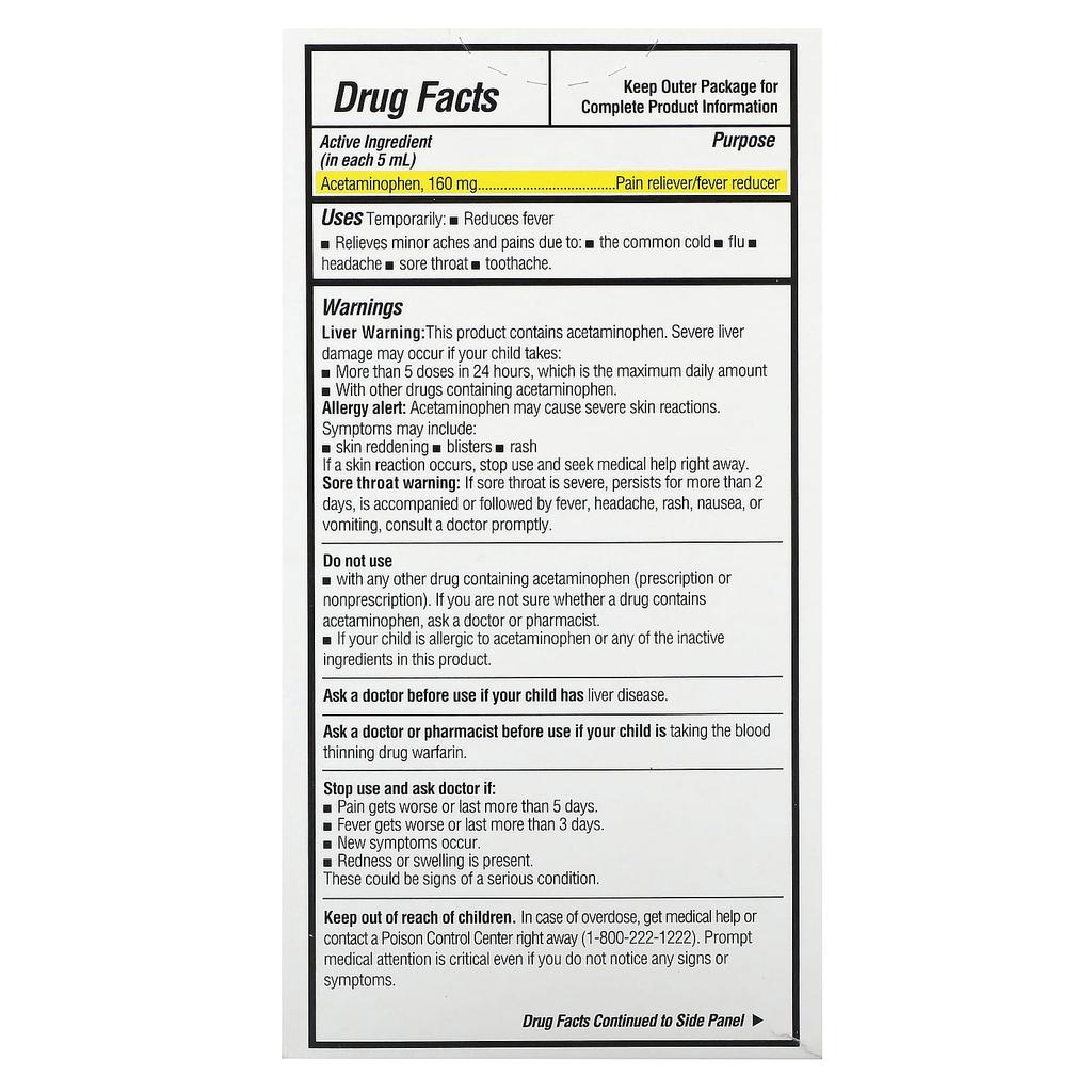 Pain + Fever for Children, Ages 2-11, Cherry, 20 Pre-Measured Single-Use Vials, 5 mL (0.17 Fl Oz) Each