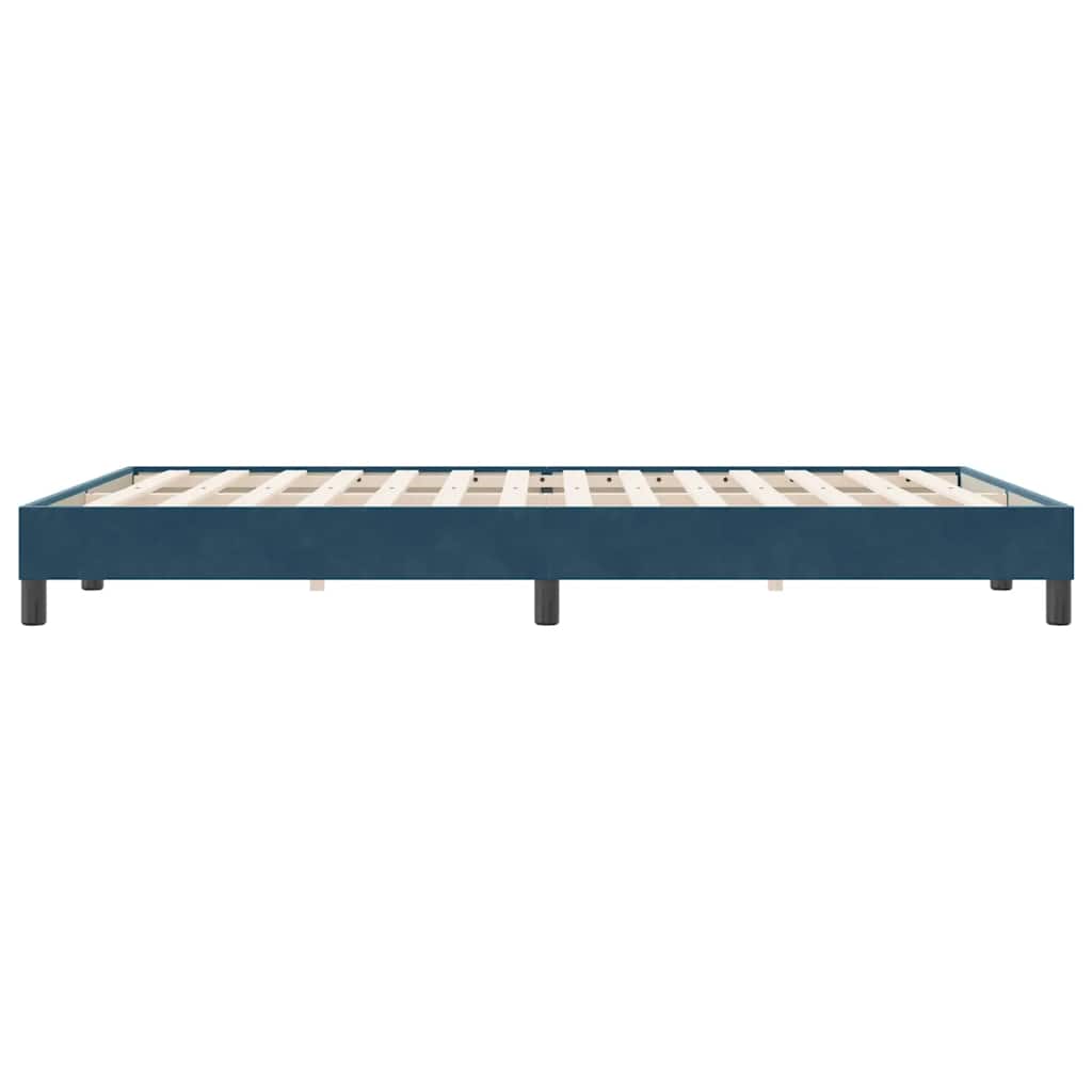 Bed Frame without Mattress Dark Blue 140 x 220 cm Velvet