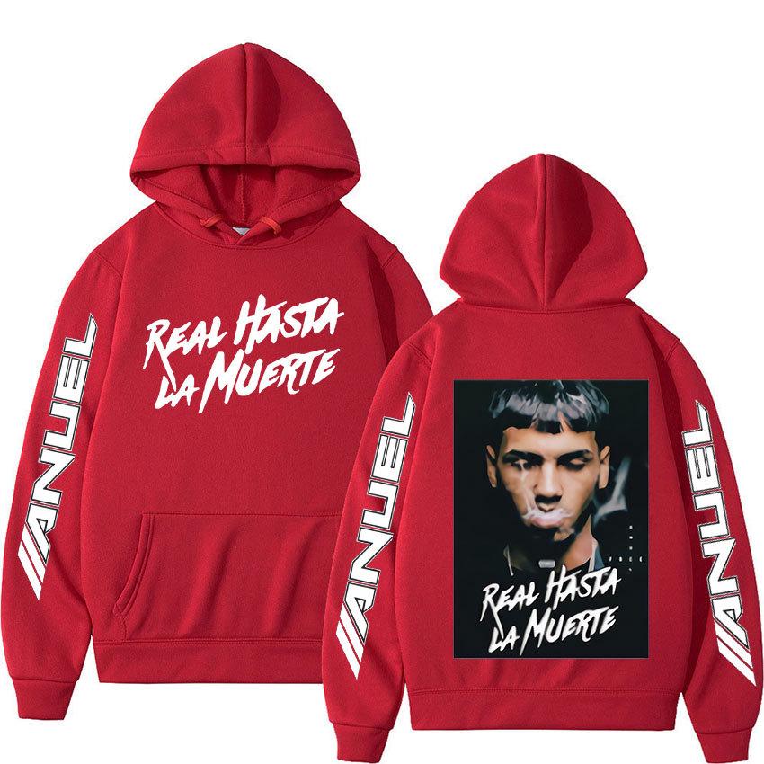 Rapper Anuel Pullover Real Hasta La Muerte Print Autumn Fleece Hoodie Regular Long Sleeve Clothes Fashion Streetwear Sportwear