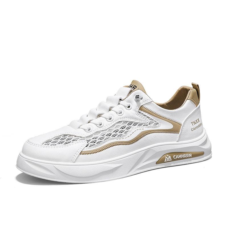 Men's Shoes 2025 Summer New Low-top Flat Baseplate Shoes Student Teenagers Hollow Mesh Casual Trendy Shoes