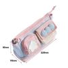 New Contrast Color Pen Bag Handheld Large Capacity Pencil Case Zipper Design Stationery Bag School Office