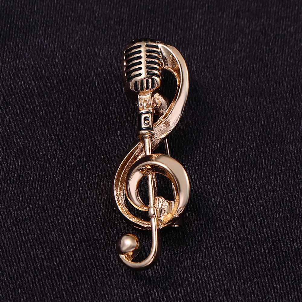 Lapel Brooch Singer Party Lapel Pin Music Note Brooch Microphone Brooches Enamel Pin Brooches Pin