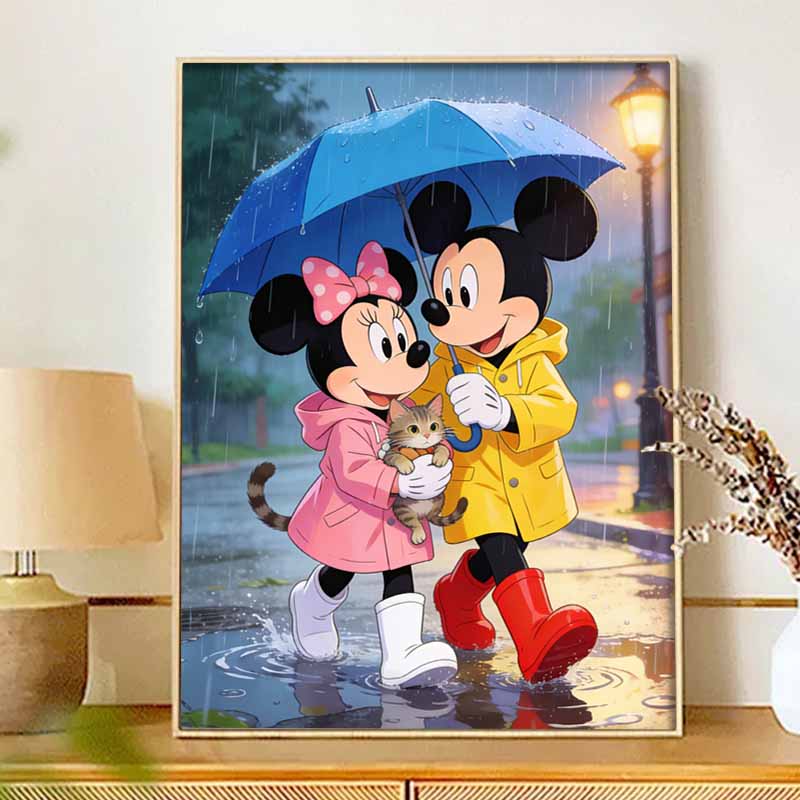 Disney DIY diamond painting 5d full diamond cross stitch diamond rain scene living room bedroom decorative painting