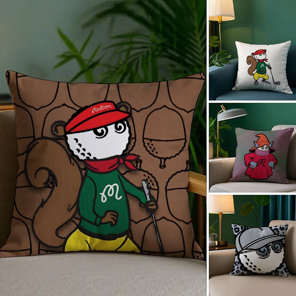 Leisure M-Malbones Golf Pillow Case Plush Fabric Soft Colorfast Double Sided Print Short Plush Home Sofa Cushion Cover Throw